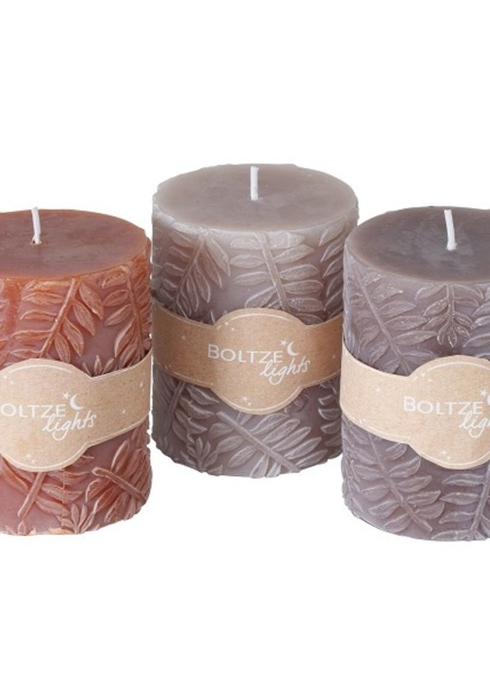 Boltze Home Stompkaars Theodora Ø7xH9cm Beige, Red-brown, Taupe colour-mix