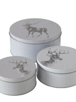 Boltze Home Voorraadblik kerst 3-delig metaal Fredi hert