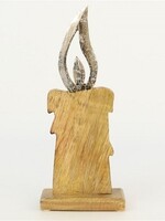 Deco kaars hout 12x6,5x30cm