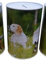 Spaarblik spaarpot dieren 15x10 cm verkrijgbaar met afbeeldingen van honden, katten en paarden
