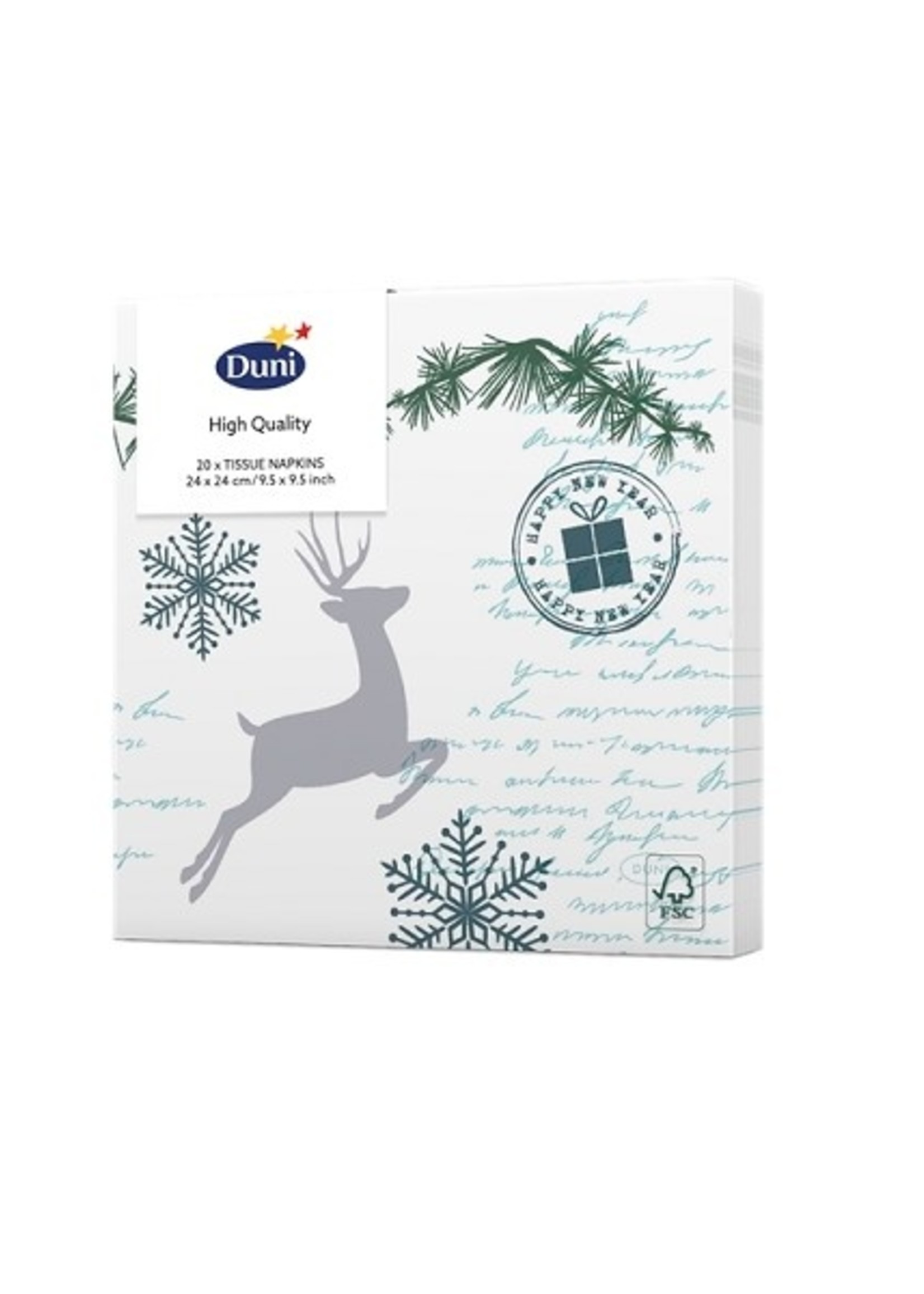 Duni Servetten Forest Deer 24x24cm 3-laagstissue FSC pak a 20 servetten