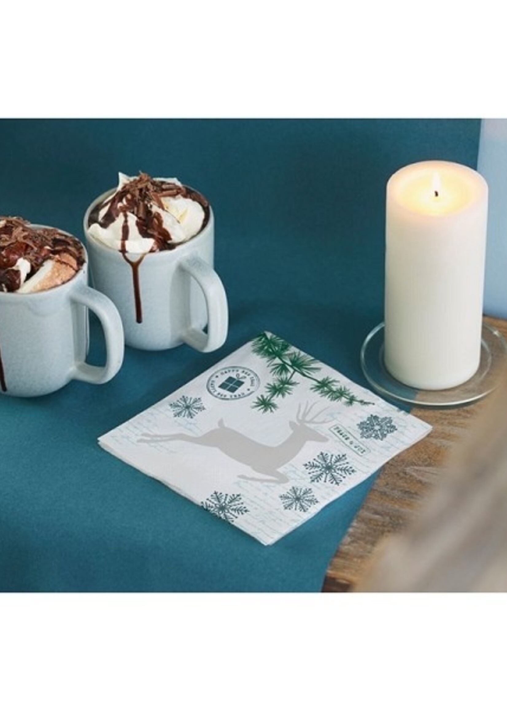 Duni Servetten Forest Deer 33x33cm 3-laagstissue FSC pak a 20 servetten