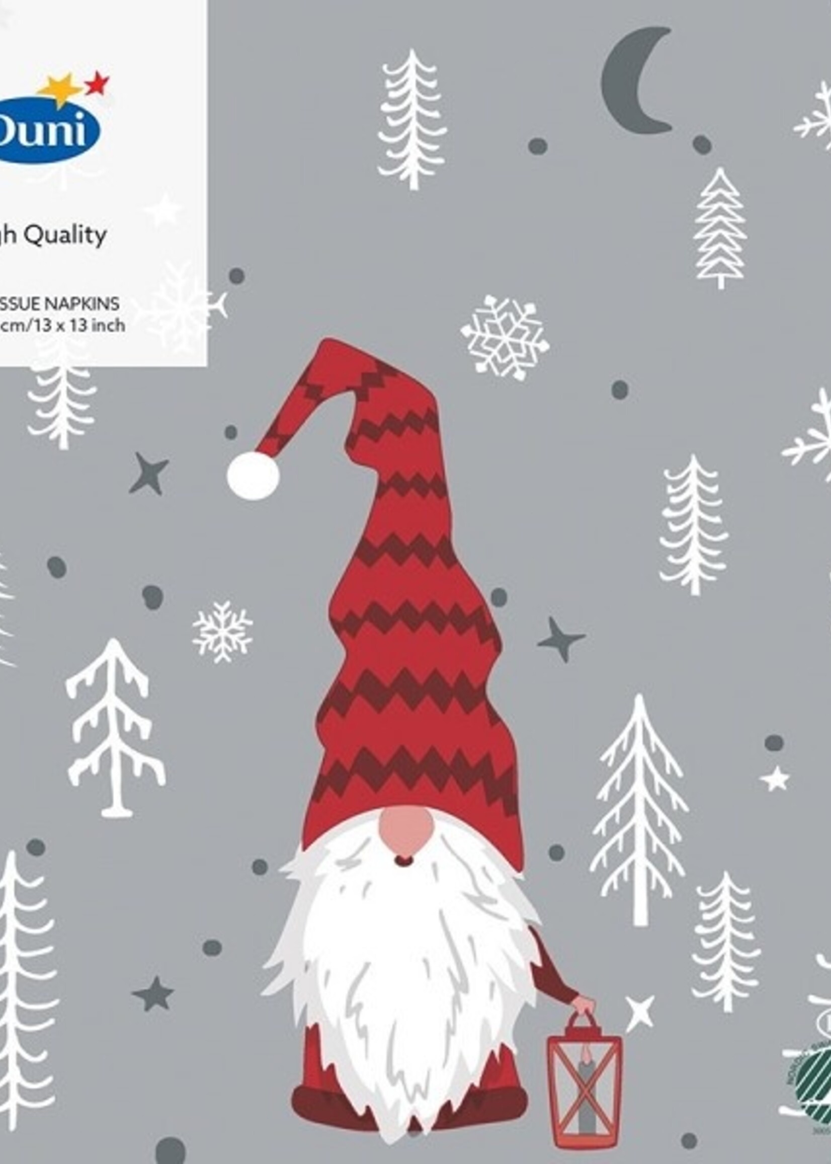 Duni Servetten Tomte Med Luva 24x24cm 3-laagstissue FSC pak a 20 servetten