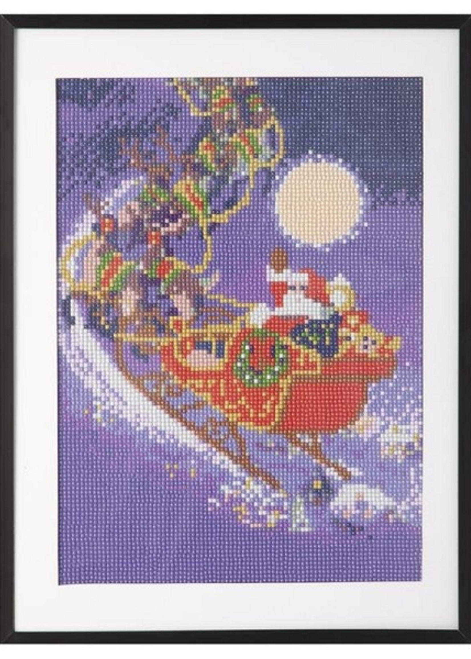 Grafix Diamond Painting kerst slee 30x40cm (eclusief lijst)