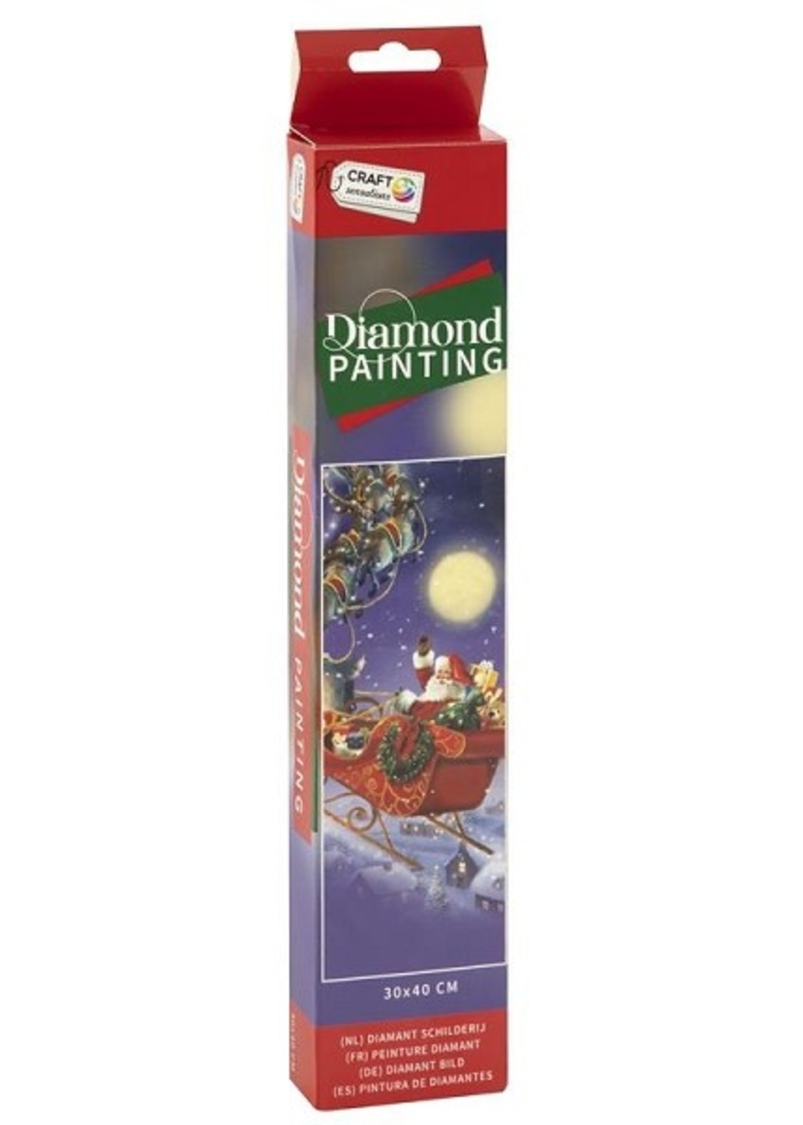 Grafix Diamond Painting kerst slee 30x40cm (eclusief lijst)