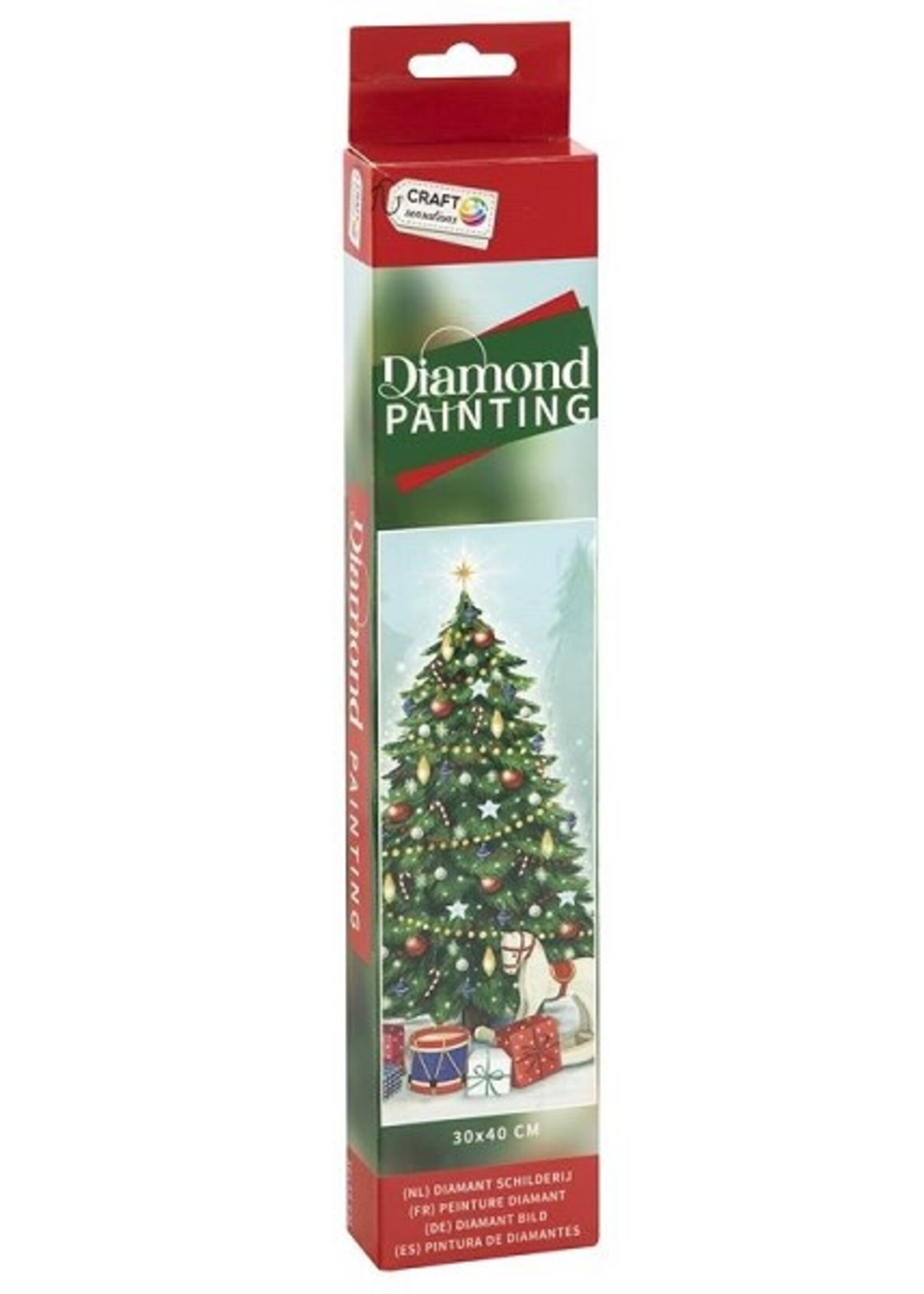 Grafix Diamond Painting kerstboom 30x40cm (eclusief lijst)