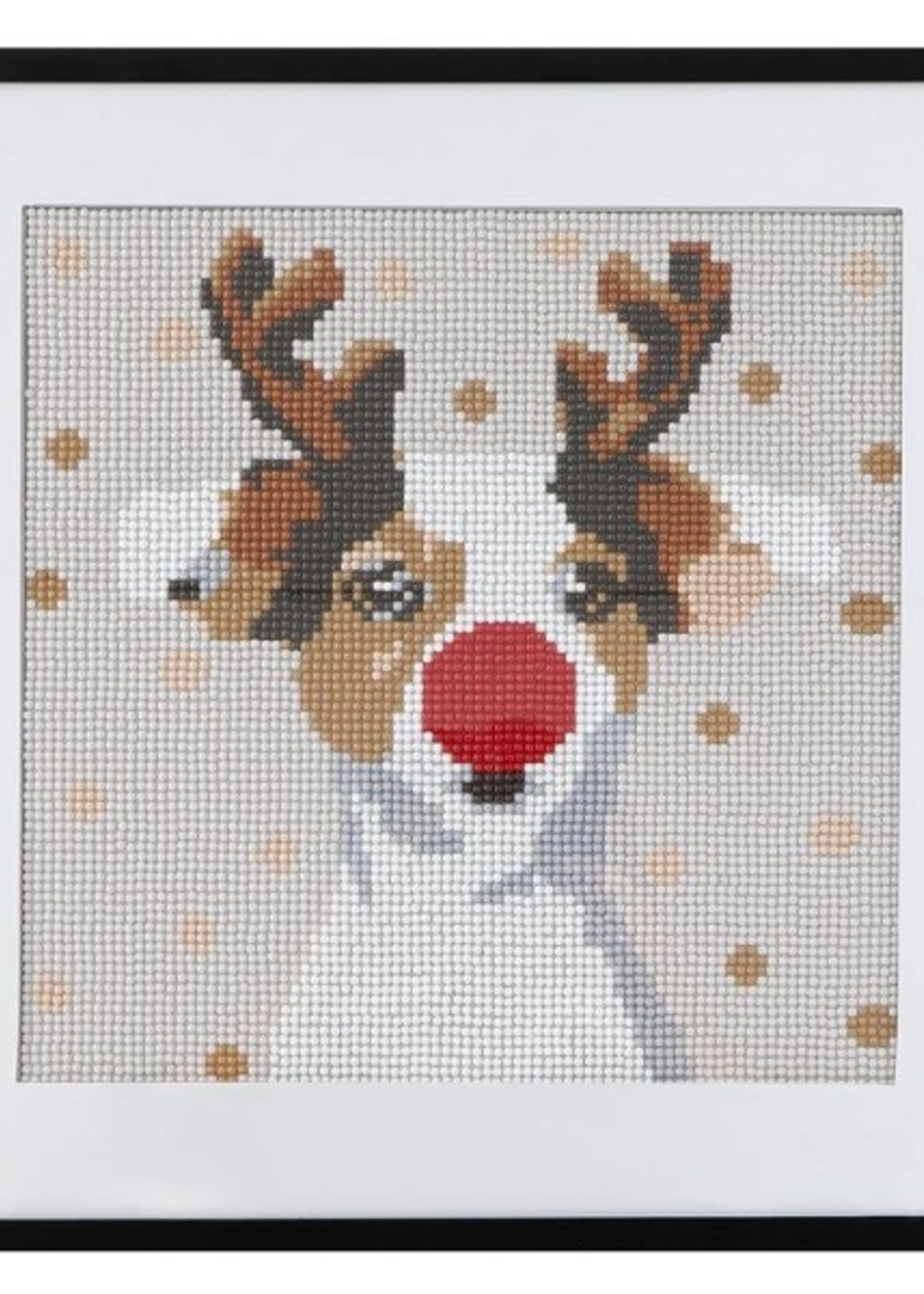 Grafix Diamond Painting kerst hond 30x30cm (eclusief lijst)