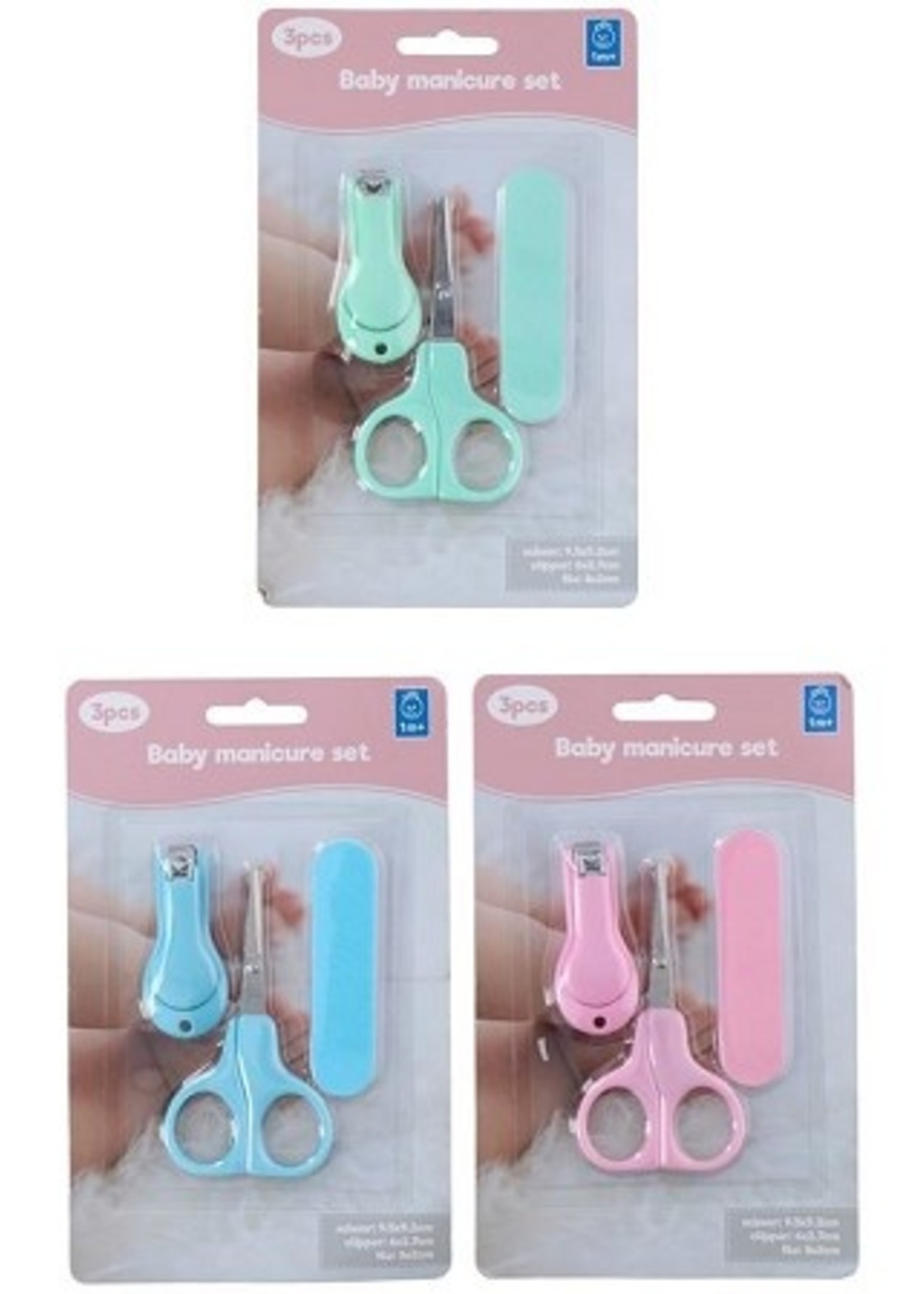 Baby manicureset 3-delig op kaart