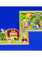 Speelplankje hout 3D Zoo/Farm 30x22,5cm