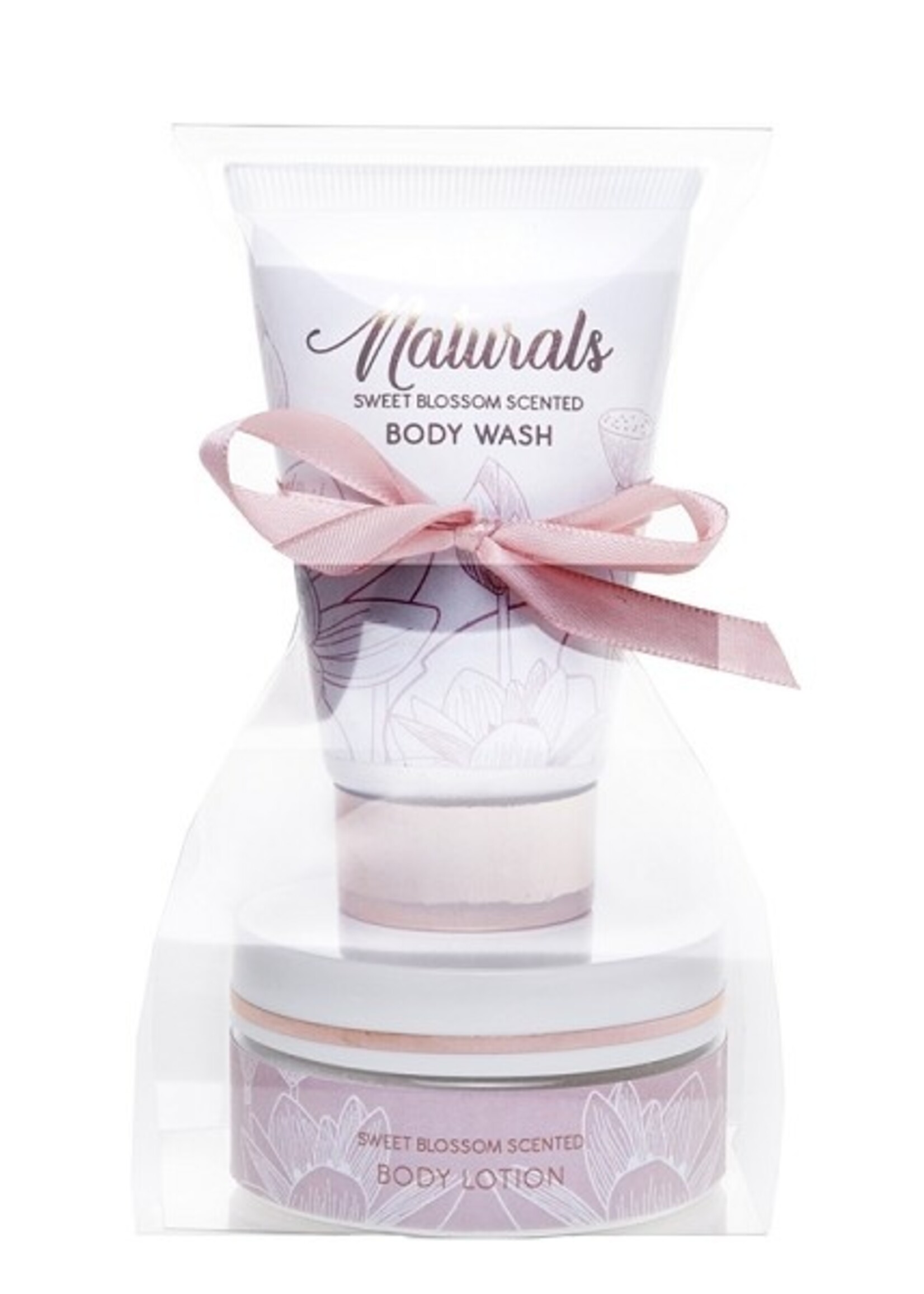 Naturals Sweet Blossom geschenkset bodywash75ml en bodylotion 85ml