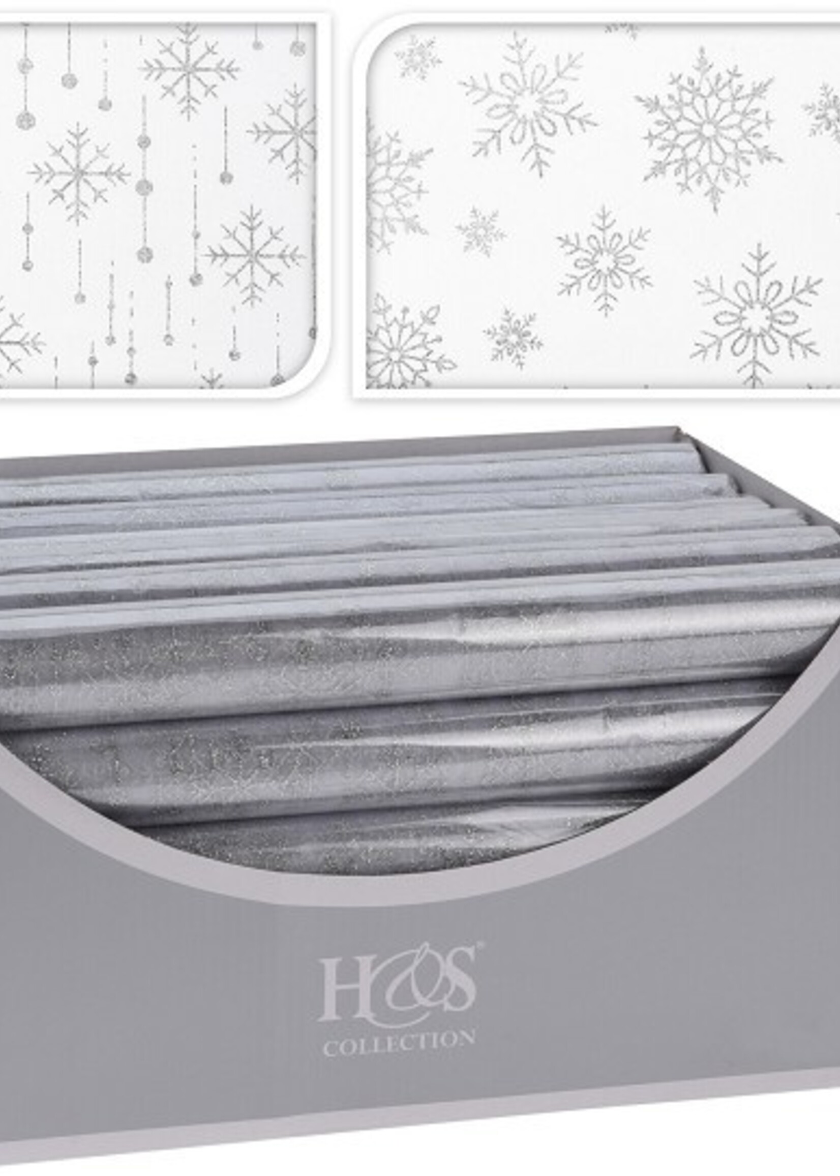 Organza decoratiestof in winter dessin 36X200cm 2 assorti dessins