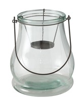 Boltze Home Theelichthouder Claire H26cm transparant glas met metalen houder voor theelichtje