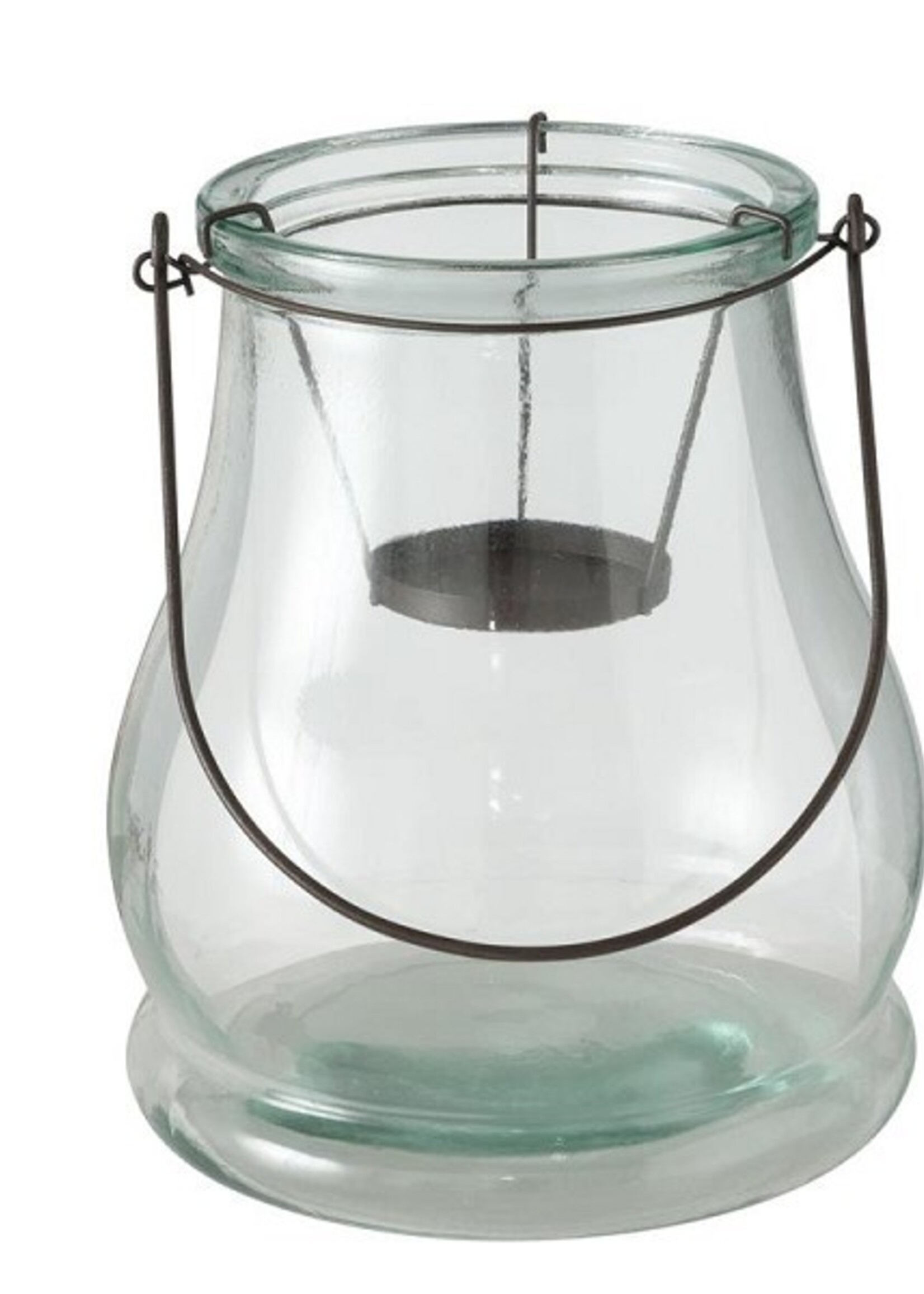 Boltze Home Theelichthouder Claire H26cm transparant glas met metalen houder voor theelichtje
