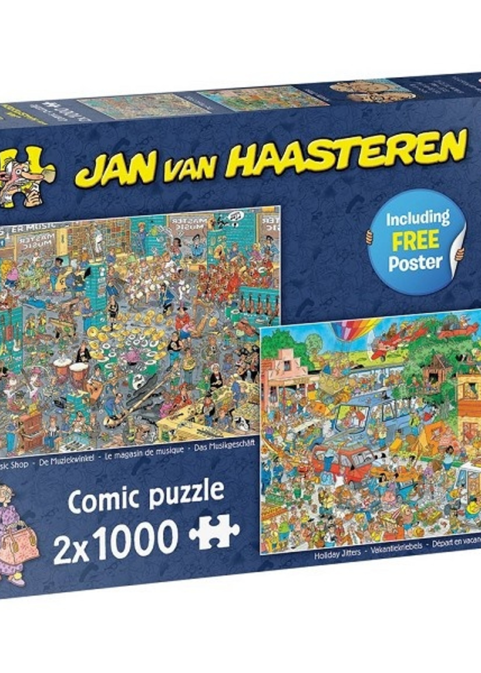 Jumbo Jan van Haasteren puzzel Muziekwinkel & Vakantiekriebels 2x1000 stukjes