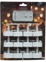 Lumineo LED theelicht 12-delig set met afstandsbediening