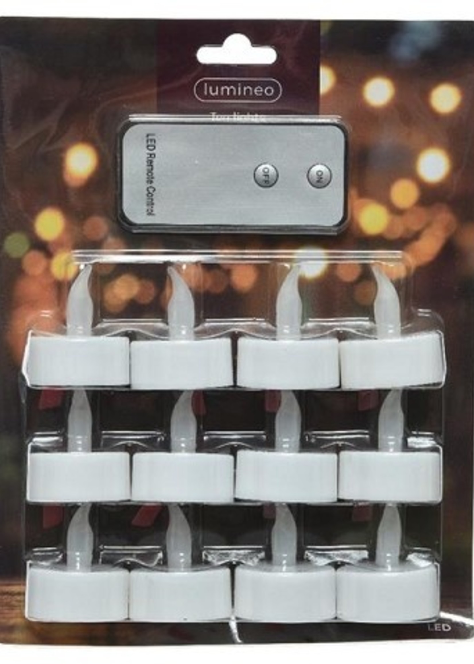 Lumineo LED theelicht 12-delig set met afstandsbediening