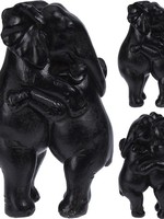 Olifanten Omhelzend Zwart polystone (lxbxh) 10x7x16cm