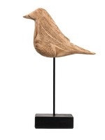 Beeld Vogel hout 44cm op standaard