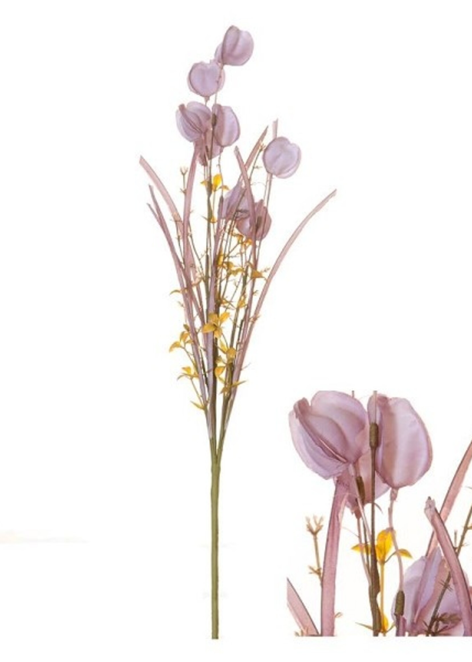 Kunstbloem balloon 10x10x56cm lila