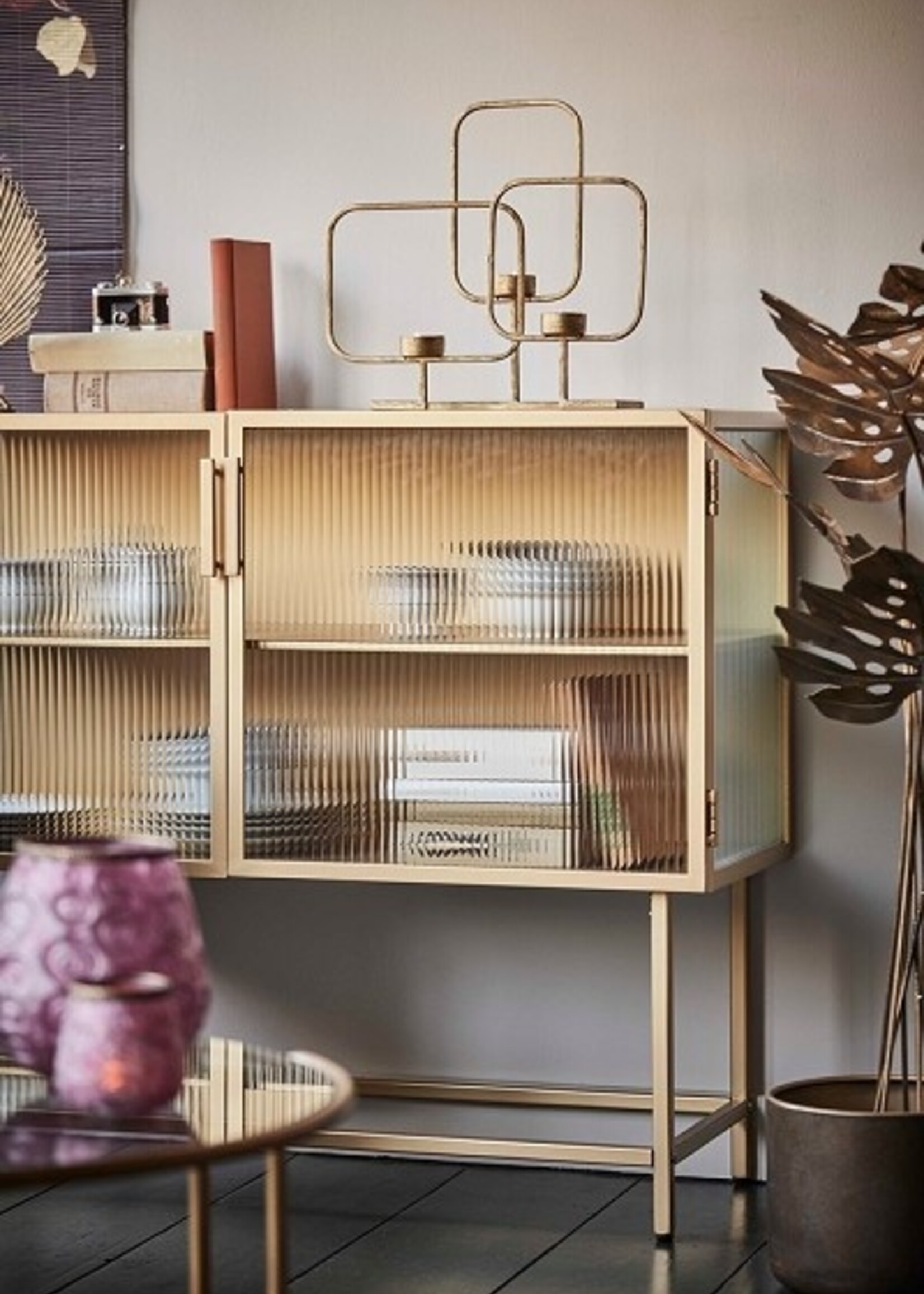 Kandelaar Bestau metaal Antiek goud Lxbxh 15x37x35cm