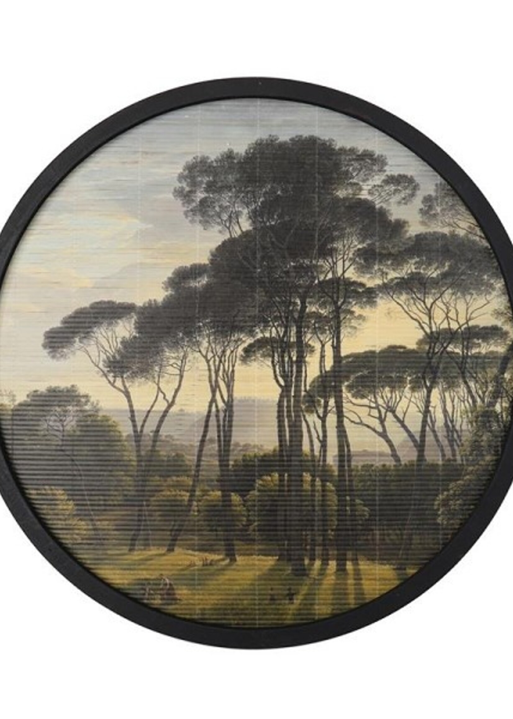 Wanddecoratie Bamboe bomen Ø 60cm groen