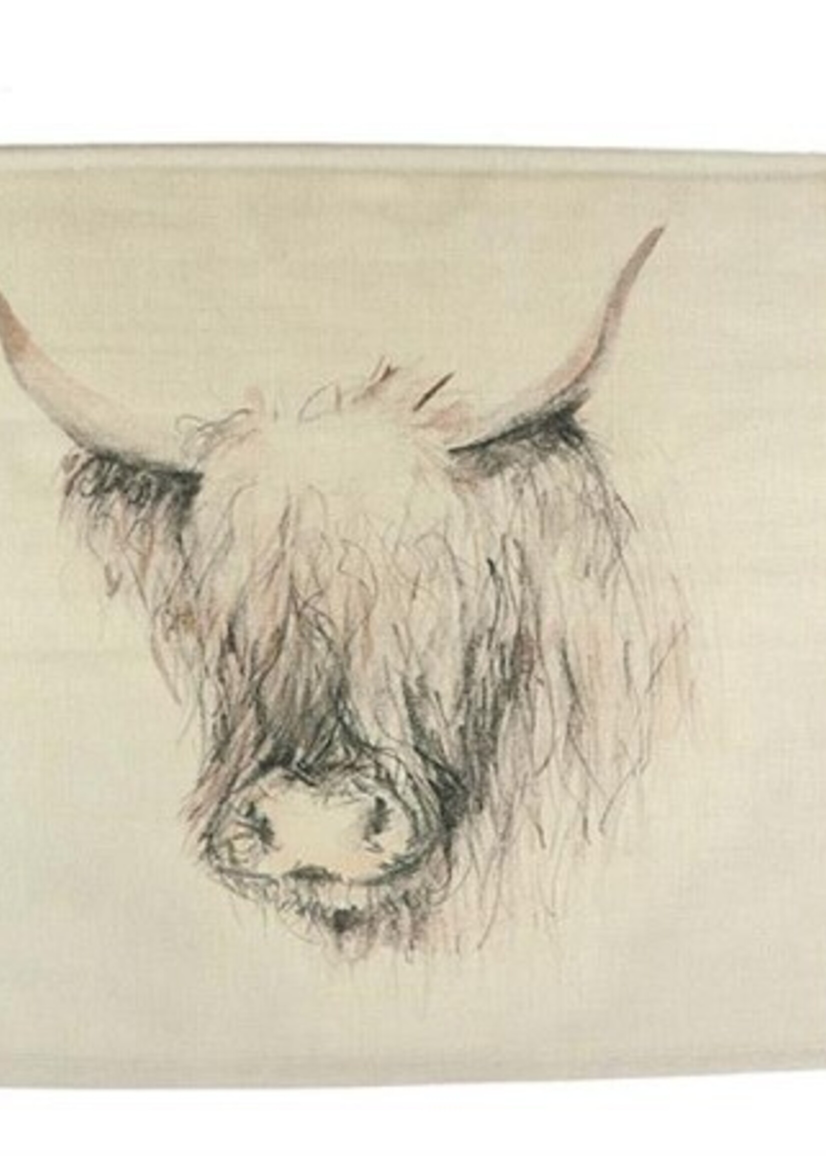 Wanddecoratie doek Hooglander 70x70x1.2cm