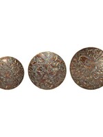 Wanddecoratie metaal Khatan 3 delig set 28cm koperkleur