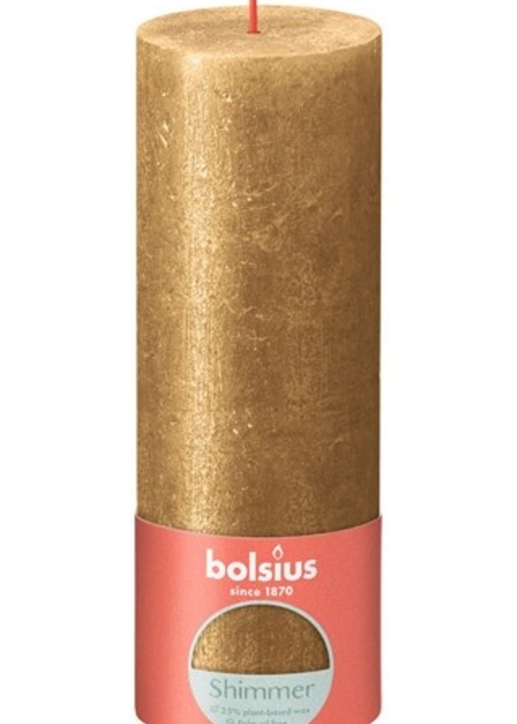 Bolsius Rustiek stompkaars 190/68 Shimmer gold
