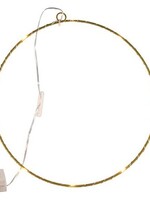 Decokrans 25cm van metaal goudkleurig met 10 led lampen werkt op 3xAA(excl)