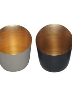 Theelichthouder metaal Tsogt 14x9x8cm grijs of zwart