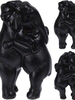 Olifanten Omhelzend Zwart polystone (lxbxh) 10x7x16cm