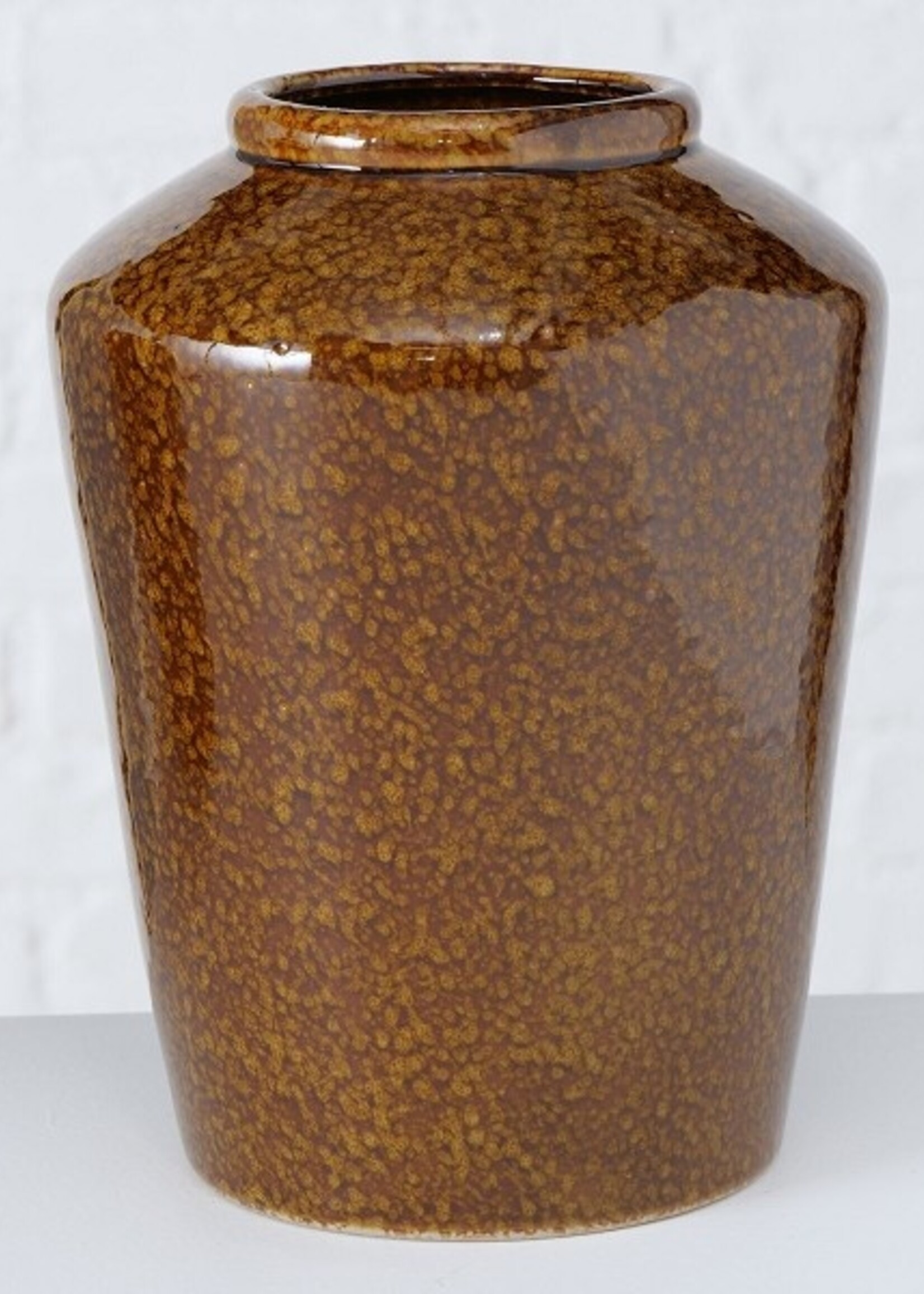 Boltze Home Vaas Zandra H21cm bruin porselein