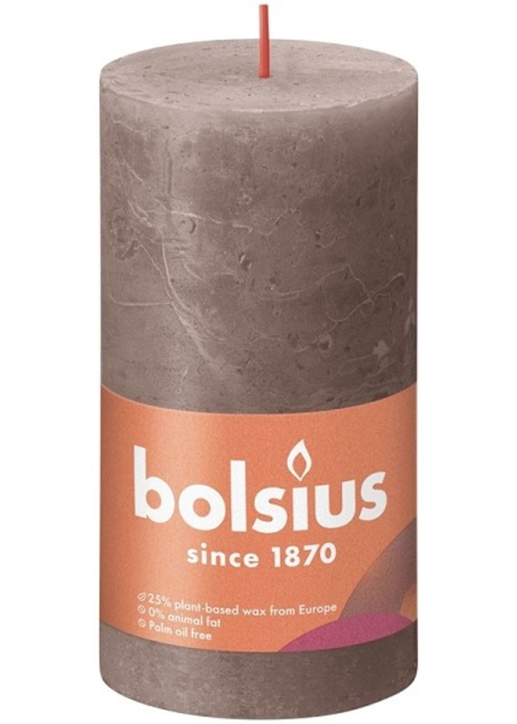 Bolsius Rustiek stompkaars 130/68 Rustic Taupe