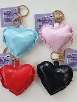 Sleutelhanger hart 8x7cm met opvouwbare tas 32x20cm