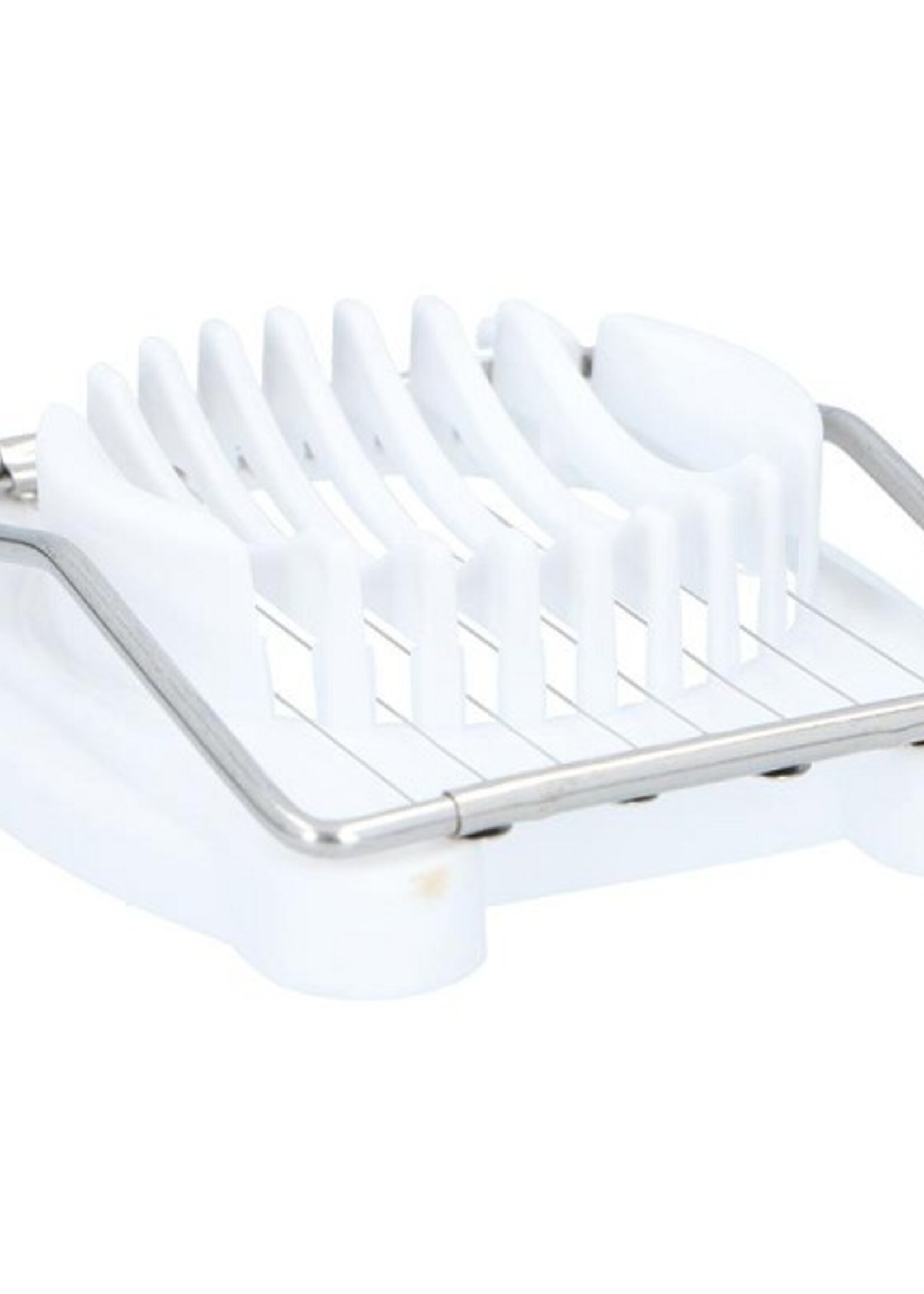 Alpina eiersnijder kunststof/RVS wit 8x10,5cm