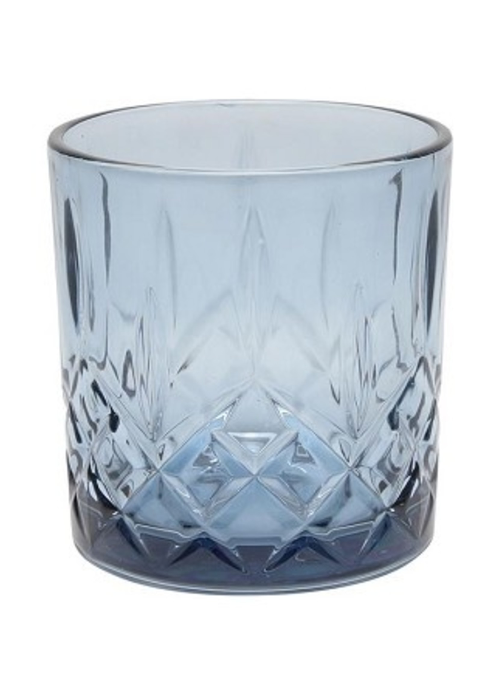 Whiskey/waterglas 345ml navy blauw doos a 6 stuks