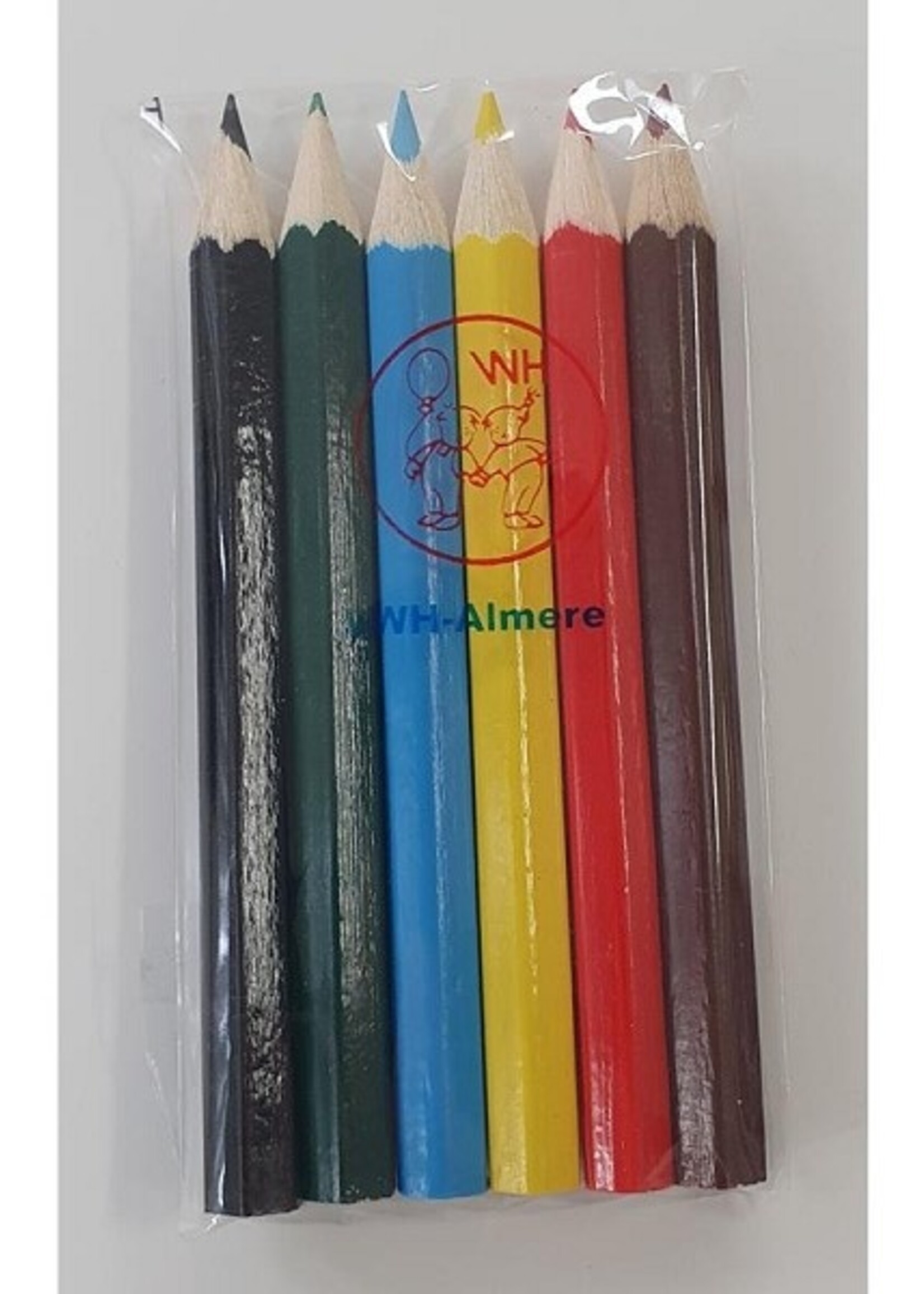 Mini kleurpotloden 9cm 6 stuks in etui