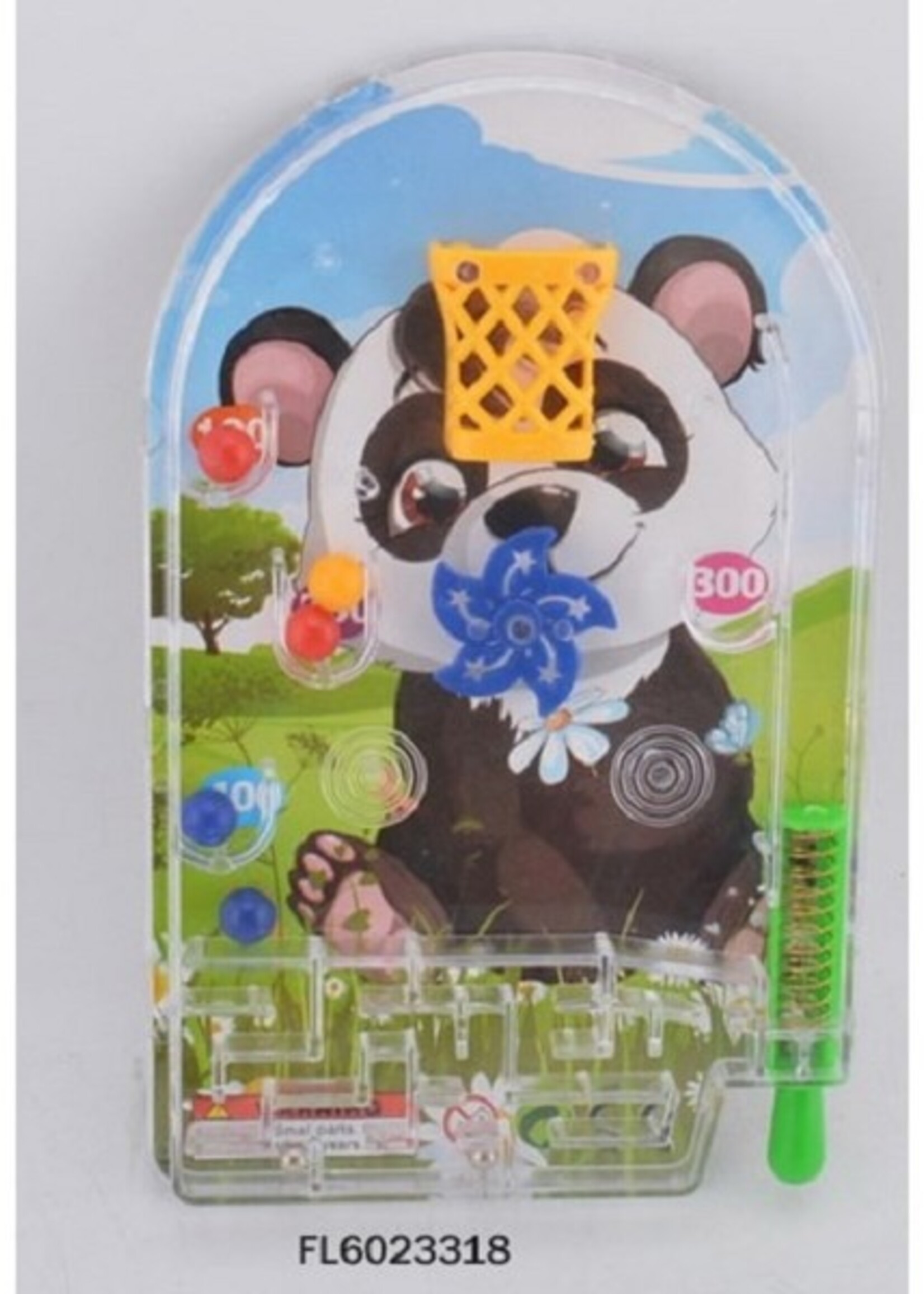 Flipperspel mini met verschillende vrolijke afbeeldingen ca 15cm