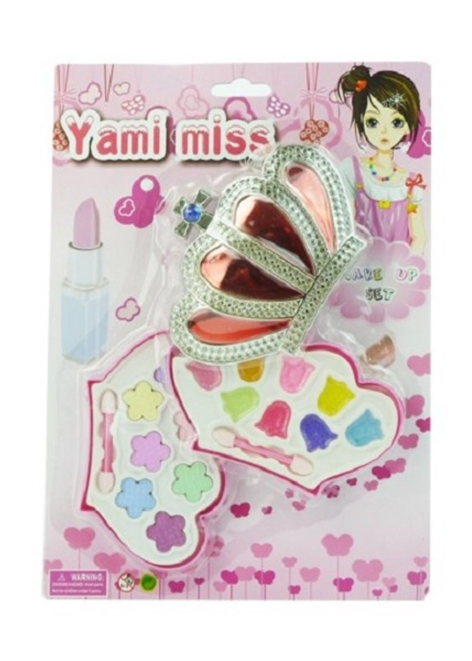 Make-up set in kroonvormige doos