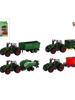 Kids Globe tractorset 3-delig die-cast freewheel 8cm