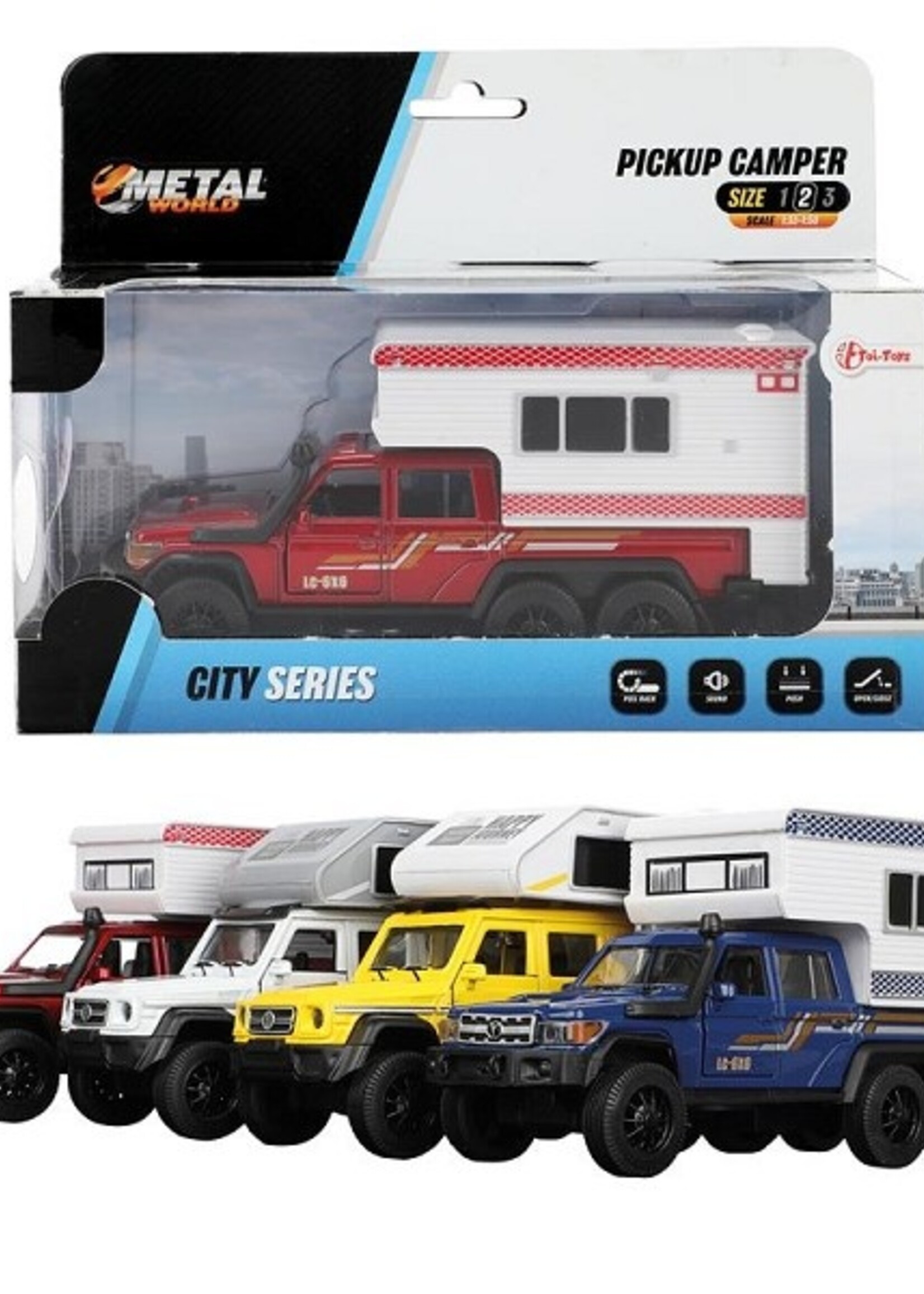 Toi Toys Pick-up truck camper met geluid pull back