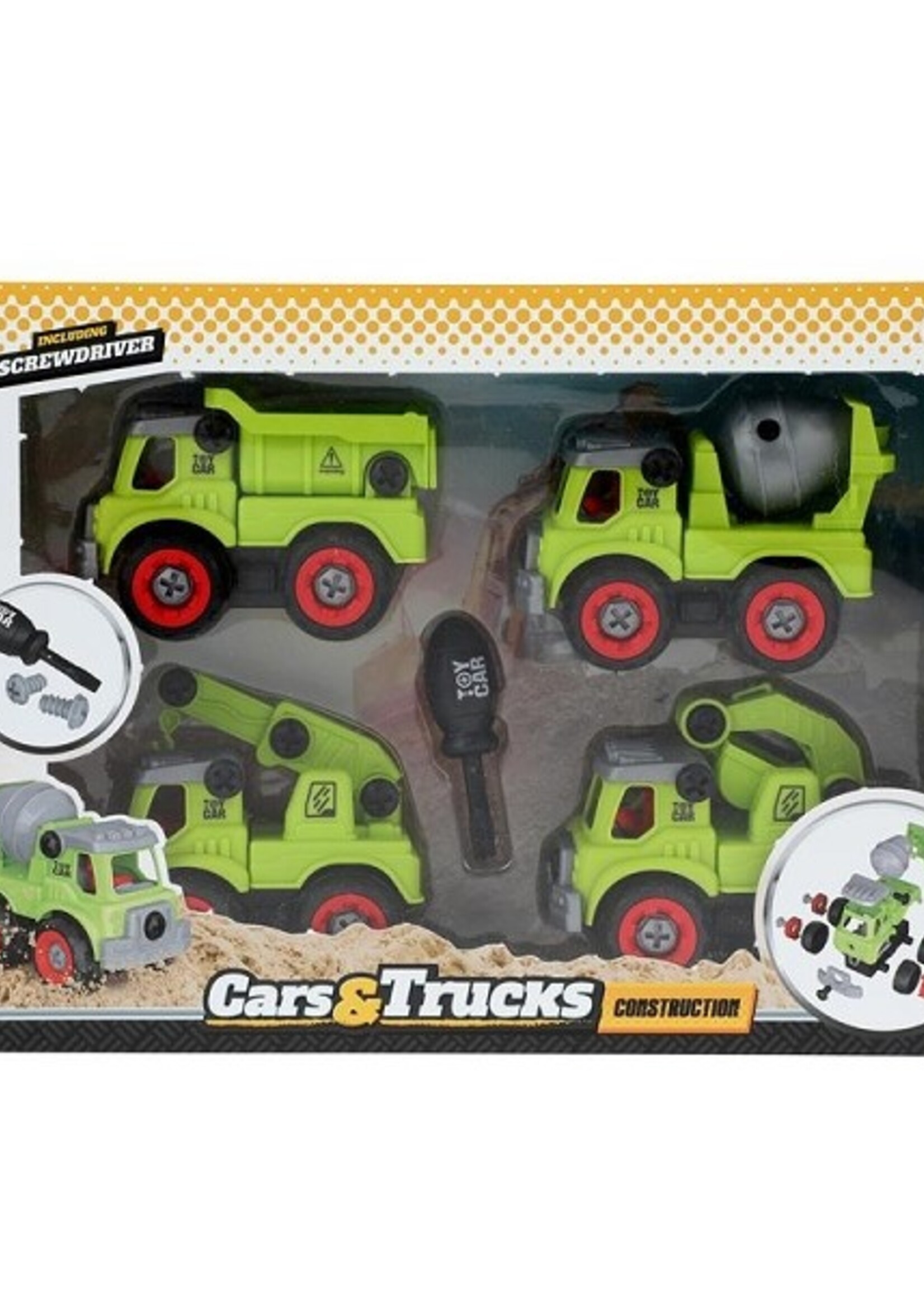 Toi Toys Bouwvoertuigenset + schroevendraaier