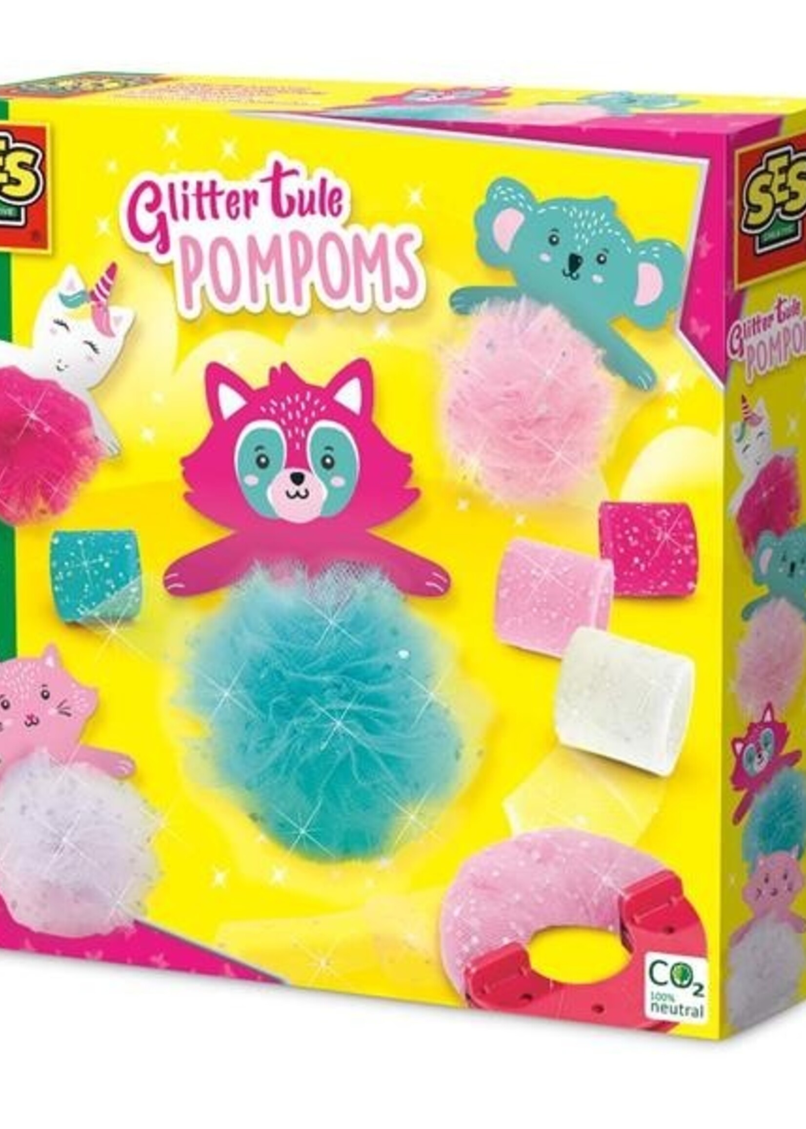 Ses Glitter tule pompons