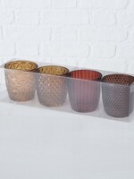 Boltze Home Theelichthouder glas 4-delig bruin Marilu H7cm