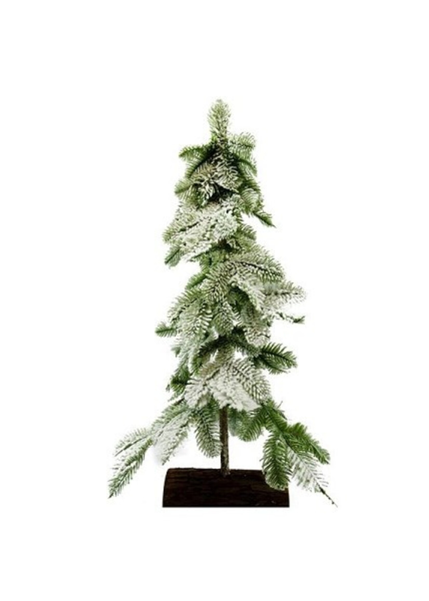 Treur kunststof dennenboom met sneeuw finish 30x30x60cm