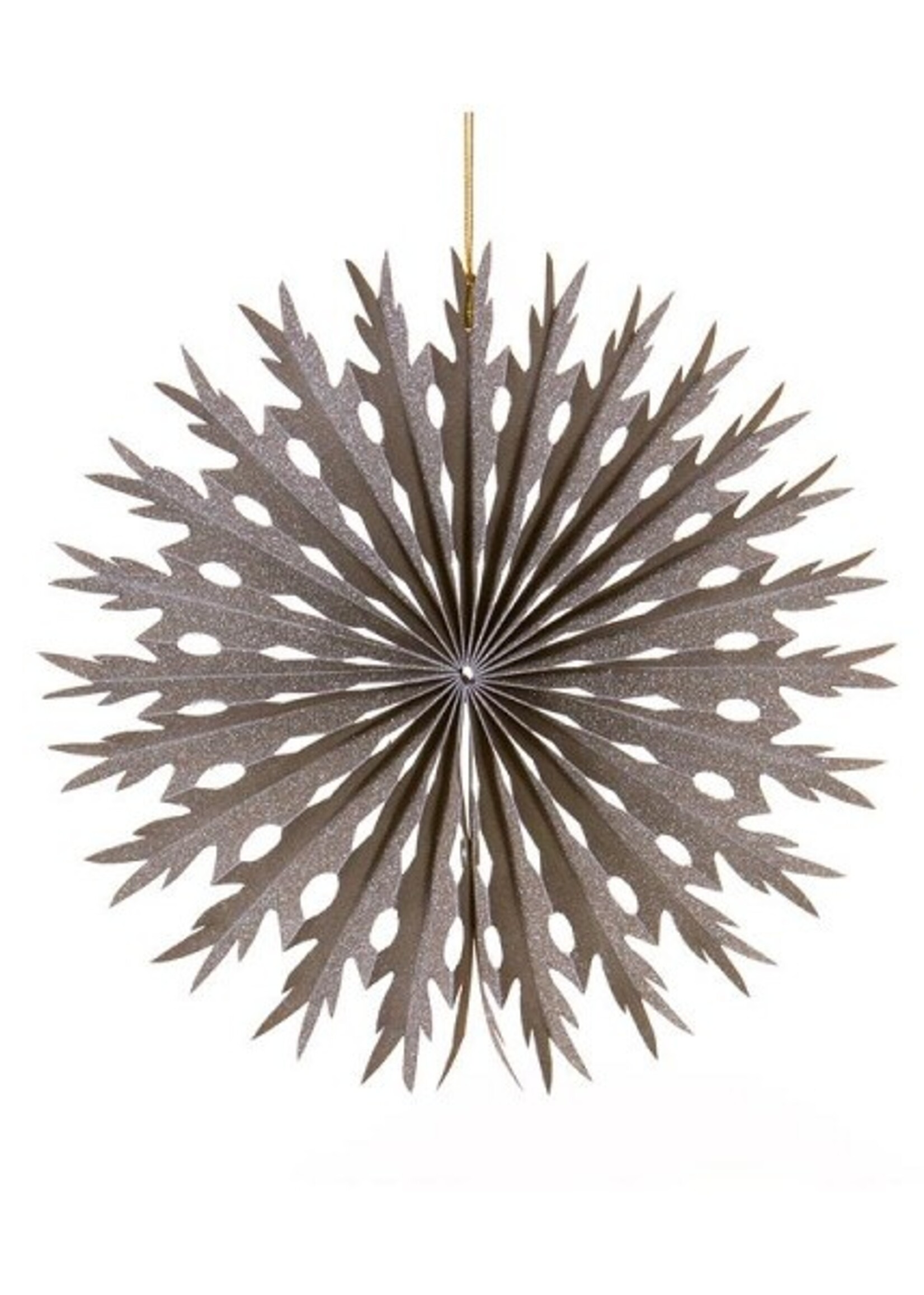 Hangdecoratie sneewvlok Ø 20cm grijs