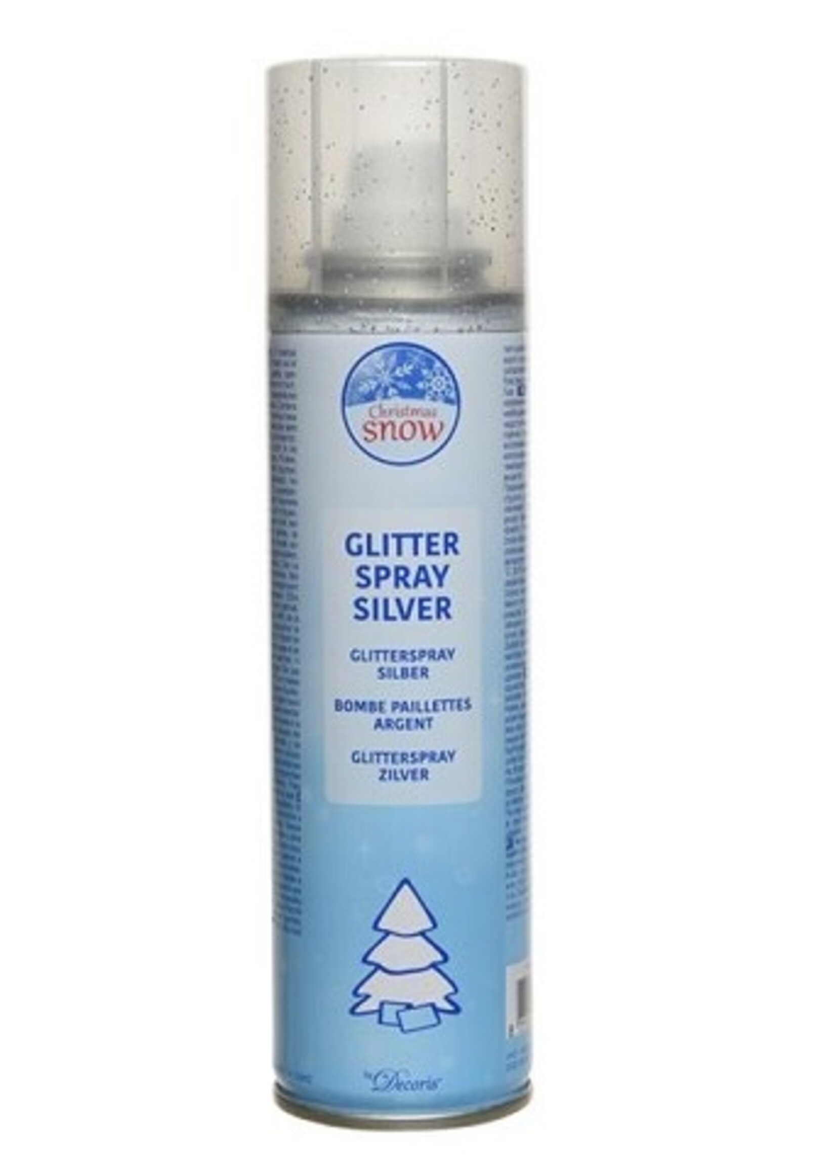 decoratiespray glitter zilver 100ml zilver