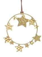 Decoris Cirkel metaal sterren 12x12cm goud