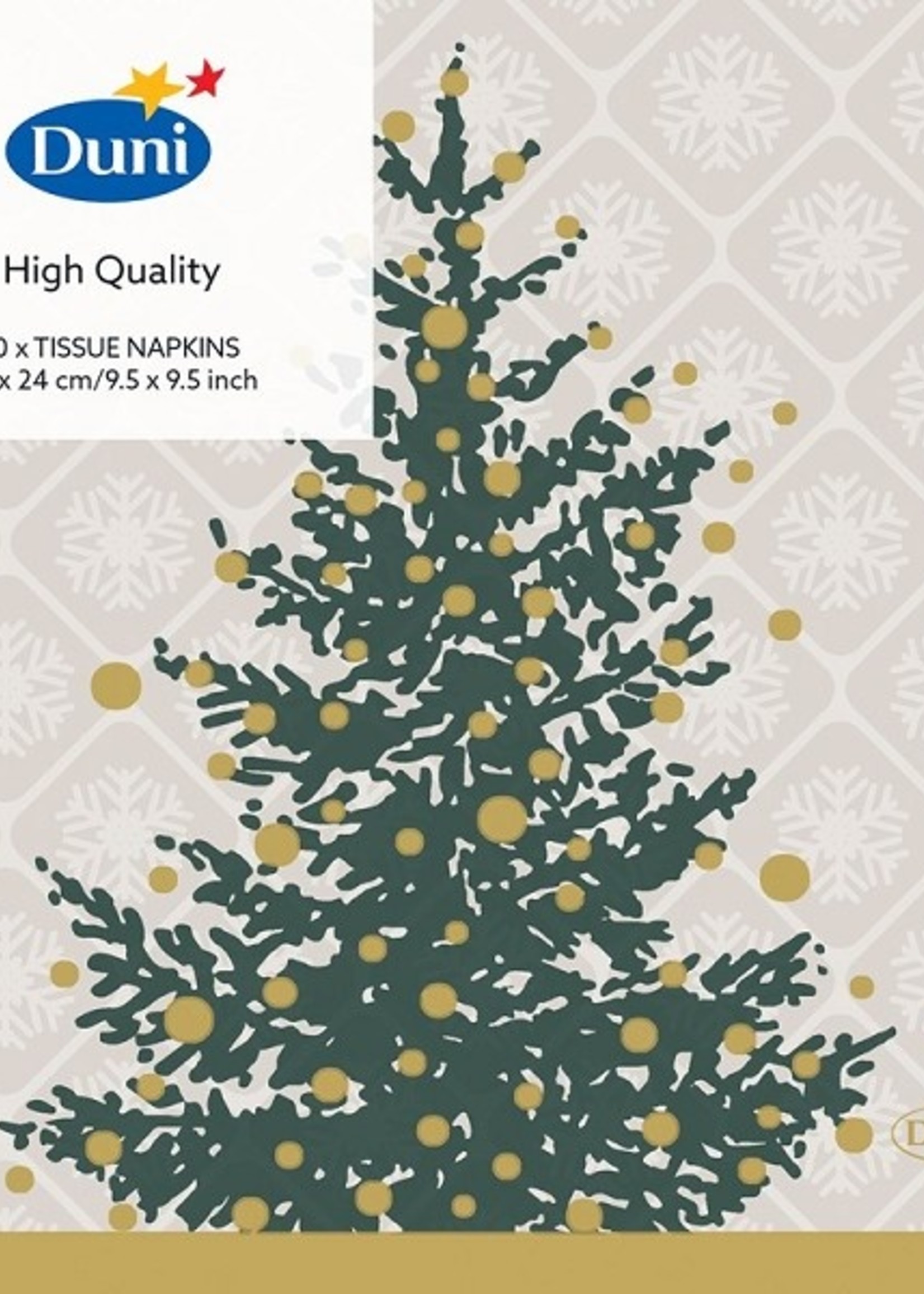 Duni Servetten Trees in Gold 24x24cm 20 stuks