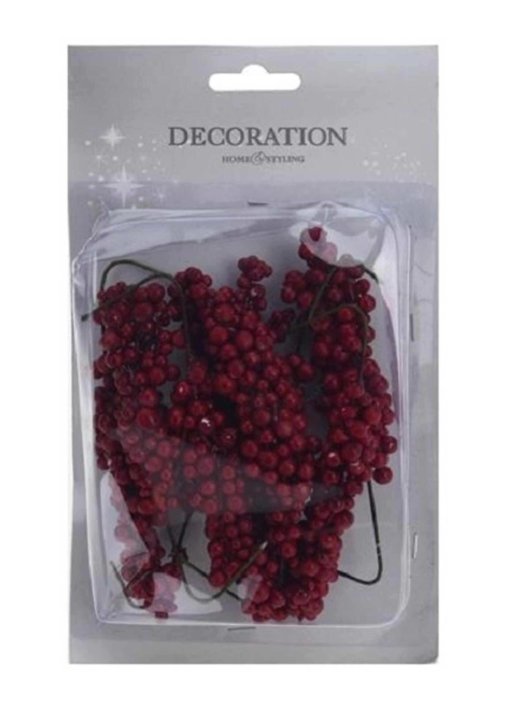 Sierbessen kunststof voor gebruik in bloemstukken op draad Set Van 8 Stuks